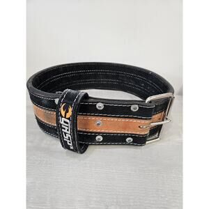 GASP Power Weight Belt M THICK LEATHER Weightlifting Sz MEDIUM